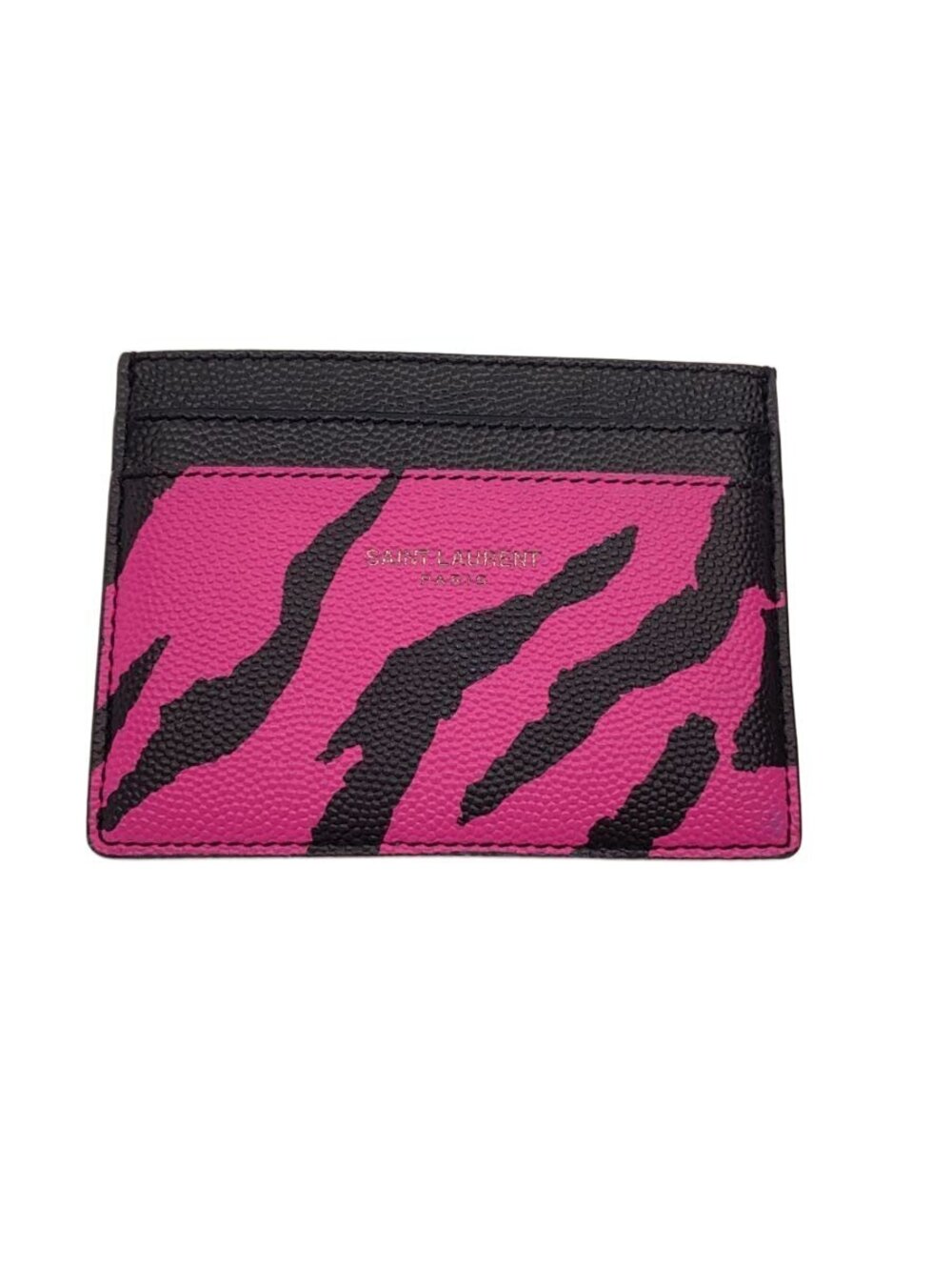 SAINT LAURENT Card Case Wallet Black Animal